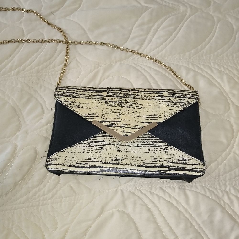 Aldo envelope bag, marble look, clutch w chain